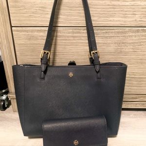 Navy blue Tory Burch Purse Emerson Tote Medium
